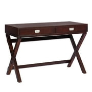 FurnitureR Modern X-base Writing Desk, Two-Drawer Makeup Vanity Table