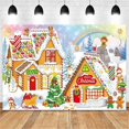 thumbnail image 5 of 210x150cm Christmas Gingerbread Gingerbread House Candy House Photography Backdrops Birthday Party Decoration,G, 5 of 5