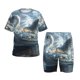 thumbnail image 1 of Fotbe Fantasy Swan Yacht Design Pijama Estampada de 2 Piezas para Niños – Ropa de Dormir de Manga Corta Cómoda para Niños y Niñas, Camiseta y Shorts de Algodón-Small, 1 of 6