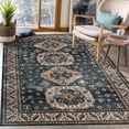 thumbnail image 2 of HOMERRY Area Rug 3' x 5' Washable Bohemian Area Rug Indoor Medallion Area Rugs Non-Slip Floor Cover for Living Room Bedroom Kitchen, Blue, 2 of 5