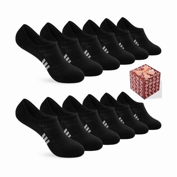 Eryueer No Show Socks Womens Athletic Cushioned Cotton Low Cut Non Slip Running Invisible Socks (6 Pairs)