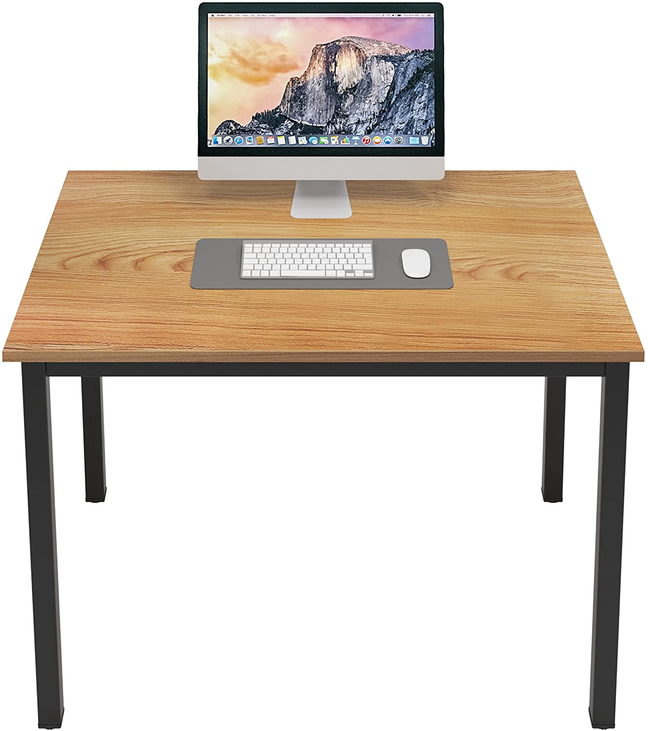 Soges 39 inches Computer Desk for Home Office Activity Table Writing Table for Small Spaces Study Table Student Laptop Desk,Teak Black