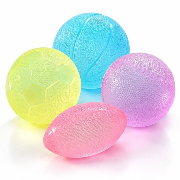 Diceymbol Transparent Rugby Shaped Squeeze Ball with Peened Texture, Pink Tactile Stress Relief Accessory, Portable Sporty Fidget Item for Office Desk Decor & Daily Relaxation 2.0IN