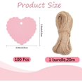 thumbnail image 2 of 100Pcs Pink Heart Gift Tags 2.4x2.56 Lace Edged Paper Gift Tags Blank Hang Tag with 65.6Ft(20m) Jute Twine Hanging Labels for Christmas Valentine's Day Wedding DIY Craft Party Favor Supplies, 2 of 7