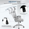 thumbnail image 6 of Yaheetech Adjustable High Back Mesh Office Chair with 90° Flip-up Armrest, Full Gray, 6 of 7