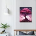thumbnail image 3 of Nawypu  Very Good Vibrant Pink Life Tree Canvas Wall Art Tree Wall Decor Canvas Picture Floral Artwork Painting for Living Room Bedroom Kitchen Home Office Wall, 3 of 4