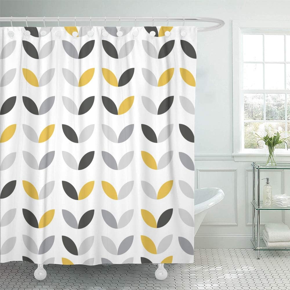 KSADK Colorful Block Yellow and Grey Abstract Flower Pattern Gray