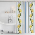 thumbnail image 4 of Lemon Striped Waterproof Fabric Shower Curtain,Yellow Fruit Blue White Geometric Waterproof Fabric Shower Curtain for Bathroom Curtains Bathtubs Hotel Shower Curtains with 12 Hooks Extra Long 72x84, 4 of 8