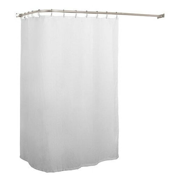 Utopia Alley Rustproof Wall Mounted L-Shaped Corner Shower Curtain Rod, Nickel