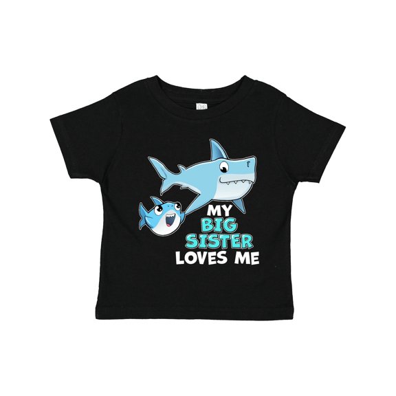 Inktastic My Big Sister Loves Me with Cute Sharks Boys or Girls Toddler T-Shirt