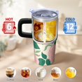 thumbnail image 6 of Rose 20oz Stainless Steel Tumbler with Handle and Straw – Insulated Travel Cup with Sliding Lid, 360° Full Wrap Printed Mug for Home, Outdoor & Sports Use, Flower, 6 of 6
