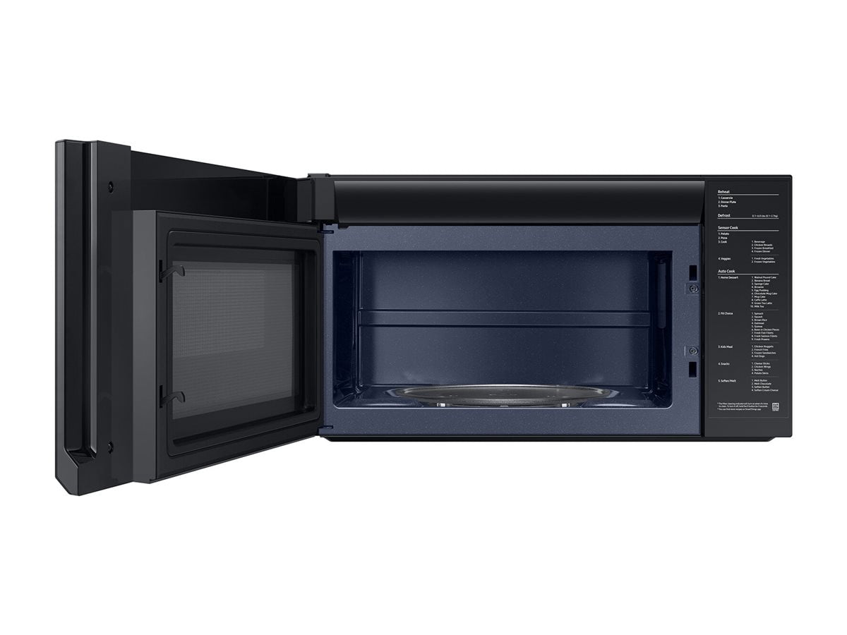 Samsung BESPOKE ME21DB630012AA - Microwave oven - over-range - 2.1 cu. ft - 1000 W - white glass with built-in exhaust system