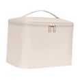 thumbnail image 2 of Bolsa de maquillaje, neceser, ligera, con cierre de cremallera, asa y divisor. Beige, 2 of 8