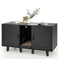 thumbnail image 1 of Gymax Meuble Télé pour Litière de Chat, Armoire, Maisonnette Dissimulée pour Chat, Salle de Bain avec 2 Portes, 1 of 10