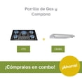 thumbnail image 2 of Combo Parrilla de Gas 5 Quemadores Y Campana Extractora de Pared 80 cm. AVERA  VT5CEA80/Gas Natural y Gas LP/Acero Inoxidable., 2 of 6
