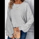 thumbnail image 5 of Suéter Básico Tipo Túnica para Mujer, Talla Grande, Larga, Holgado, Elegante, Cuello Redondo. Gris XXXL, 5 of 8