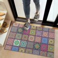 thumbnail image 2 of Bohemian Retro Floral Non-Slip Entryway Door Mat,Boho Indoor Decor Durable Low Plush Door Mat,Washable Welcome Rug for Patio Hallway Home Decor 20x32 Inches, 2 of 7