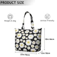 thumbnail image 5 of Boho Daisy Print Travel Tote Bag - Lightweight Carry-On Bag for Women, Spacious Retro Floral Design with Durable Handles, 5 of 5