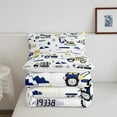 thumbnail image 4 of Erosebridal Construction Truck Comforter Cartoon Cars Bedding Set Machinery Excavator Tractor Equipment Cute Vehicles Blue Yellow Quilt, 4 of 6