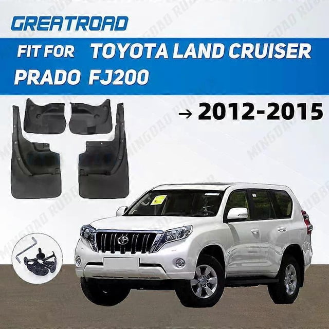 Exquisite 4Pcs Mud Flaps Splash Guards For Toyota Land Cruiser Prado FJ200 2012 2013 2014-2015 Front and Rear Mudguards