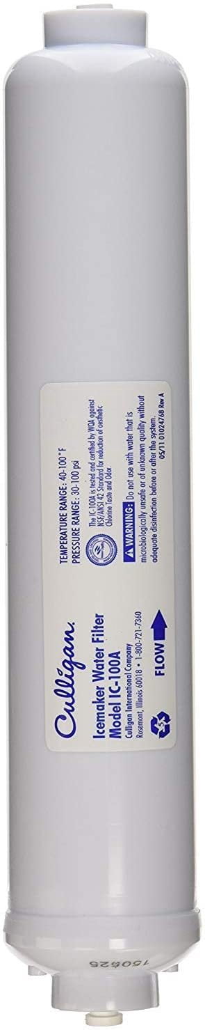 Culligan IC-100A Level 1 Icemaker and Refrigerator Dispenser Drinking Water Filter, Sold as 3 Pack