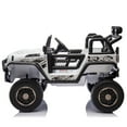 thumbnail image 5 of 4x4 24V Ride on Truck Car with Remote Control & 2 Seater, 4x200W Motors, 9AH Battery Powered Electric Toys, 4 Spring Suspension, 3 Speeds, LED Lights, Bluetooth MP3 Music, Big Kids, White, 5 of 11