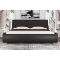 thumbnail image 5 of Amolife King Size Modern Platform Bed Frame with Adjustable Headboard, Faux Leather, Dark Brown, 5 of 7