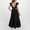 Black, variant on 4-15 Years Child Teen Girls Summer Cotton Linen Maxi Dress with Back Bow Square Neck Ruffle Tiered A-Line Dress for Party Beach Vacation