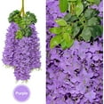 thumbnail image 5 of Babibeauty 12 Pack 3.6 Feet Artificial Fake Wisteria Vine Ratta Hanging Garland Silk Flowers String Home Party Wedding Decor (Purple), 5 of 7