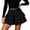Black, variant on Lusa Women's Summer Pure Color Mini Skirts Elastic Waisted Tiered Ruffle Short Skirts Elegant High Waist a Line Japanese Korean Style Cute Sweet Skirt for Casual Party Daily Wear Black XL