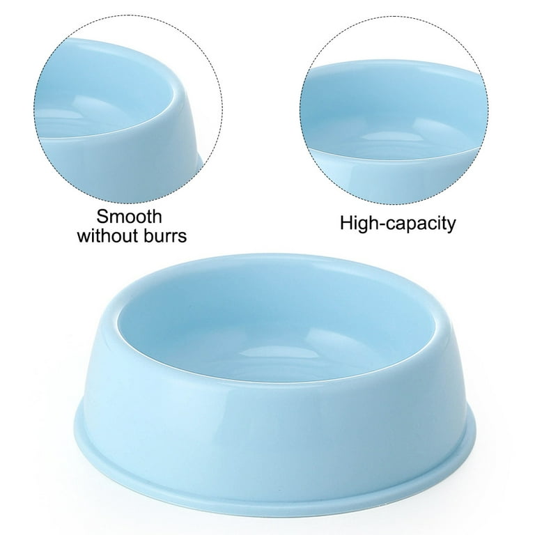 2pcs Dog Bowls Pet Cat Puppy Food Bowls Plastic Round No Spill Water Food  Feeder Dish Colorful Feeding Eating Bowls