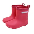 thumbnail image 2 of Yuncity Girls Boys Rain Boots Baby Easy On Rain Shoes Toddler Little Kid Short Lightweight Rainy Day Boots Footwear Red 9-9.5 Years, 2 of 9