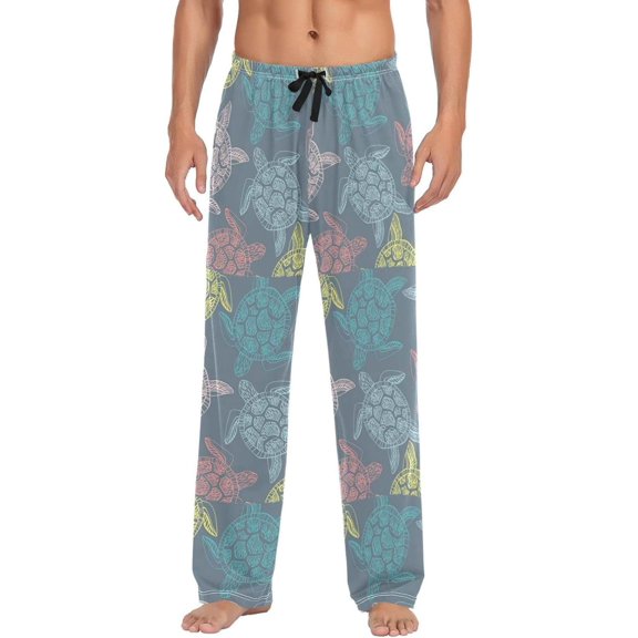 GZHJMY Sea Turtle Pajama Pants for Men, Lounge Pants Lightweight Men Pajama Bottoms with Drawstring Pockets, Christmas New Year Birthday Gifts, Medium