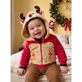 thumbnail image 5 of RUINIXCW Toddler Baby Girl Boy Christmas Reindeer Jacket Outfit Infant Fall Winter Xmas Clothes Plush Long Sleeve Zip Embroidery Hoodie Coat Outwear, 5 of 10