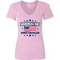 thumbnail image 3 of Inktastic Memorial Day Honor the Fallen with American Flag Women's V-Neck T-Shirt, 3 of 5