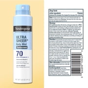 Neutrogena Ultra Sheer SPF 70 Body Sunscreen Spray, Dry-Touch, Sheer Finish Sun Care, 5 oz