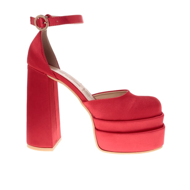 Zapatillas Angelina color rojo con doble plataforma 24.0 Dorothy Gaynor Zapatillas Angelina color rojo con doble plataforma 24.0