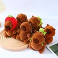 thumbnail image 3 of Bingirl Capybara Plush Toy Strawberry Hat Simulation Turtle Backpack Capybara Plush Animal Dolls Birthday Gift For Boys And Girls, 3 of 8