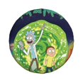 thumbnail image 2 of Cute Cartoon Rick And Morty Spare Tire Cover Wheel Protectors For Trailer Rv Suv Truck Camper Travel Fits For Tire Diameter 15 Inch, 2 of 7