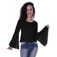 thumbnail image 2 of Moomaya Womens Long Bell Sleeves Tshirt Top Round Neck Plain Casual Fit Summer Tee Tops, 2 of 6