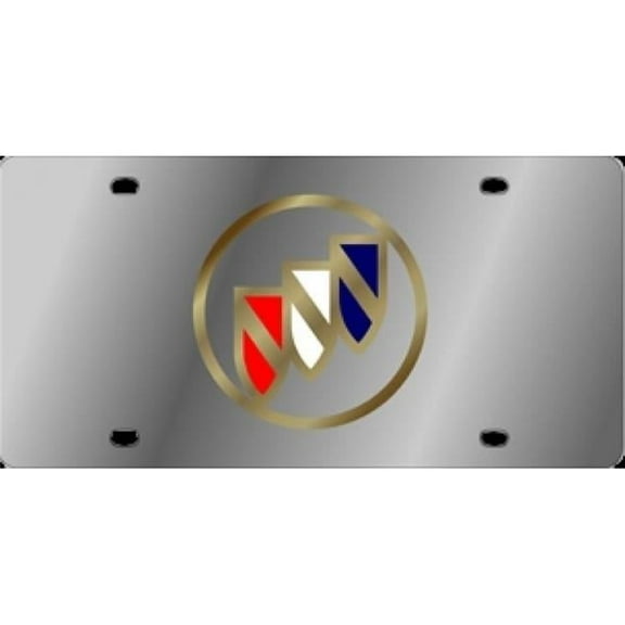 Buick Gold Logo Stainless Steel License Plate
