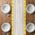 thumbnail image 4 of Table Runner 70 Inches Long for Kitchen Dining, Yellow Gnomes Dresser Scarf Farmhouse, Dining Table Decorations for Wedding/Parties, Spring Bees Daisy Plaid Wooden Grain 13 x 70 In, 4 of 8