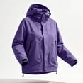 thumbnail image 4 of Mifsaly Raincoat for Women Waterproof Hardshell Hooded Full Zip Windbreaker Jacket Breathable Outdoor Sports Hiking Jackets with Zipper Pockets Purple,L, 4 of 9