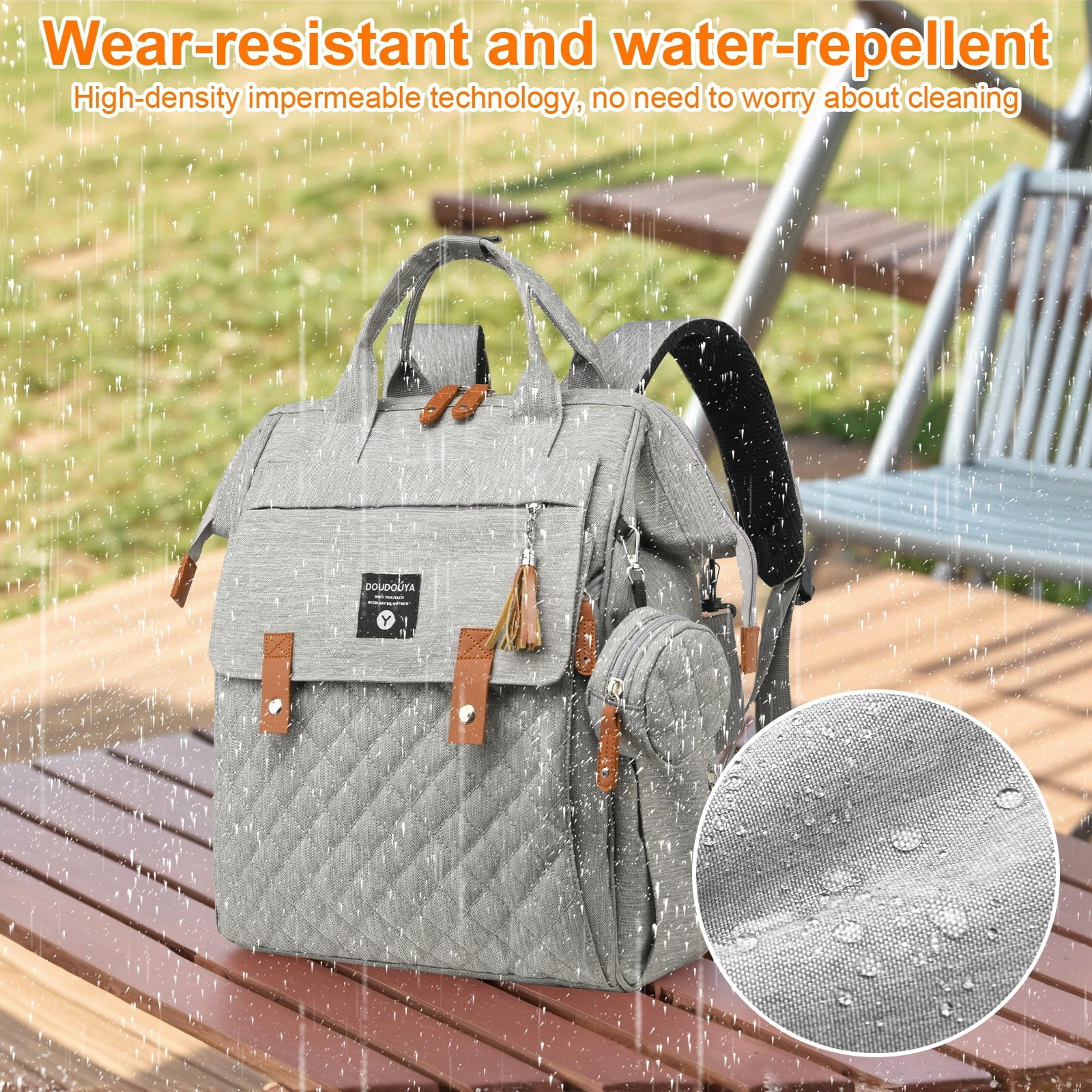 TOPCHANCES Diaper Bag Backpack, Multifunctional Baby Bag with Changing Station, 45L Large Capacity Baby Diaper Bags for Outdoor Travel (Gray)
