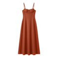thumbnail image 4 of ZHOGXU Fashion Womens Bodycon Midi Dresses Solid Color Spaghetti Strap Fitted With Pocket Beach Vacation Outfit, 4 of 4