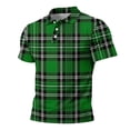thumbnail image 7 of Garbnen Polo Shirt for Men Short Sleeve Plaid Color Block Collared Men's Henley Shirts Lightweight Breathable Casual Summer Beach Vacation Men Golf Shirt Green 4XL, 7 of 7