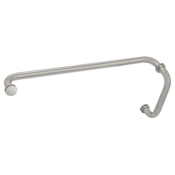 CRL BM8X24SN Satin Nickel 8" Pull Handle and 24" Towel Bar BM Series Combination With Metal Washers