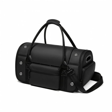 Bvdfgk Pet Carrier Bag with Trolley Sleeve Breathable Pet Carrier with Suitcase Sleeve Black