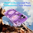thumbnail image 3 of for iPhone 16 6.1 inch Magnetic Case Compatible with Mag-Safe, Floral Butterfly Pattern Wave Edge Case for Girls Women, Anti-Drop Shockproof Hard Phone Cover for iPhone 16, Purple, 3 of 7