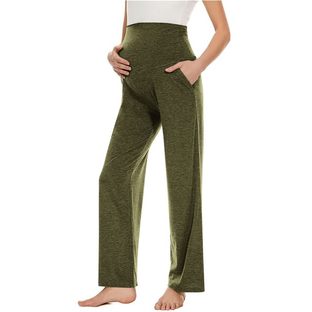 Pantalon de Maternité Décontracté Uni Grande Taille pour Femmes